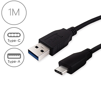 USB3.1 Type-C(公)轉USB-A(公)充電傳輸線-1M